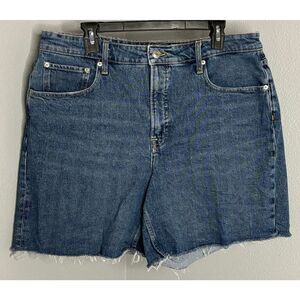 FREE ASSEMBLY HIGH RISE RAW HEM CLASSIC CONCERT CASUAL REAL DENIM SHORTS SZ. 16